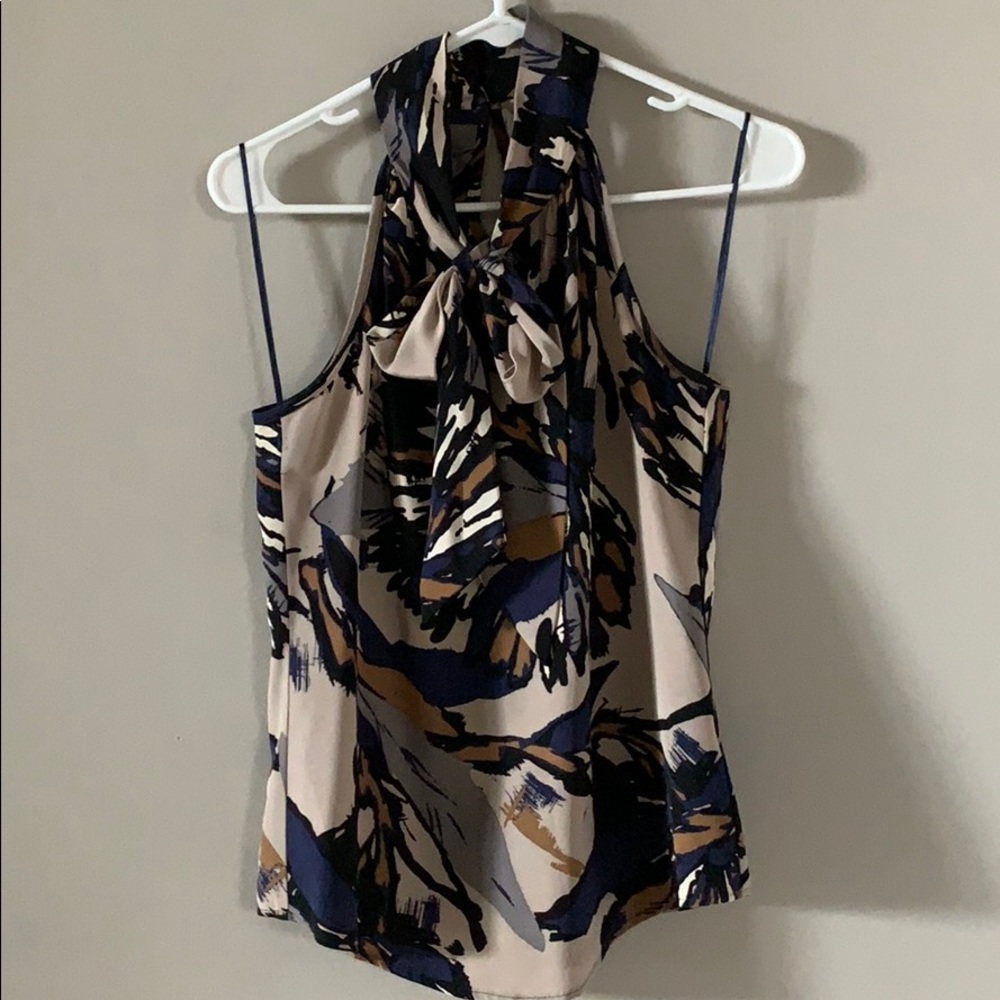 Trina Turk Bow Neck Sleeveless Silk Top, S…